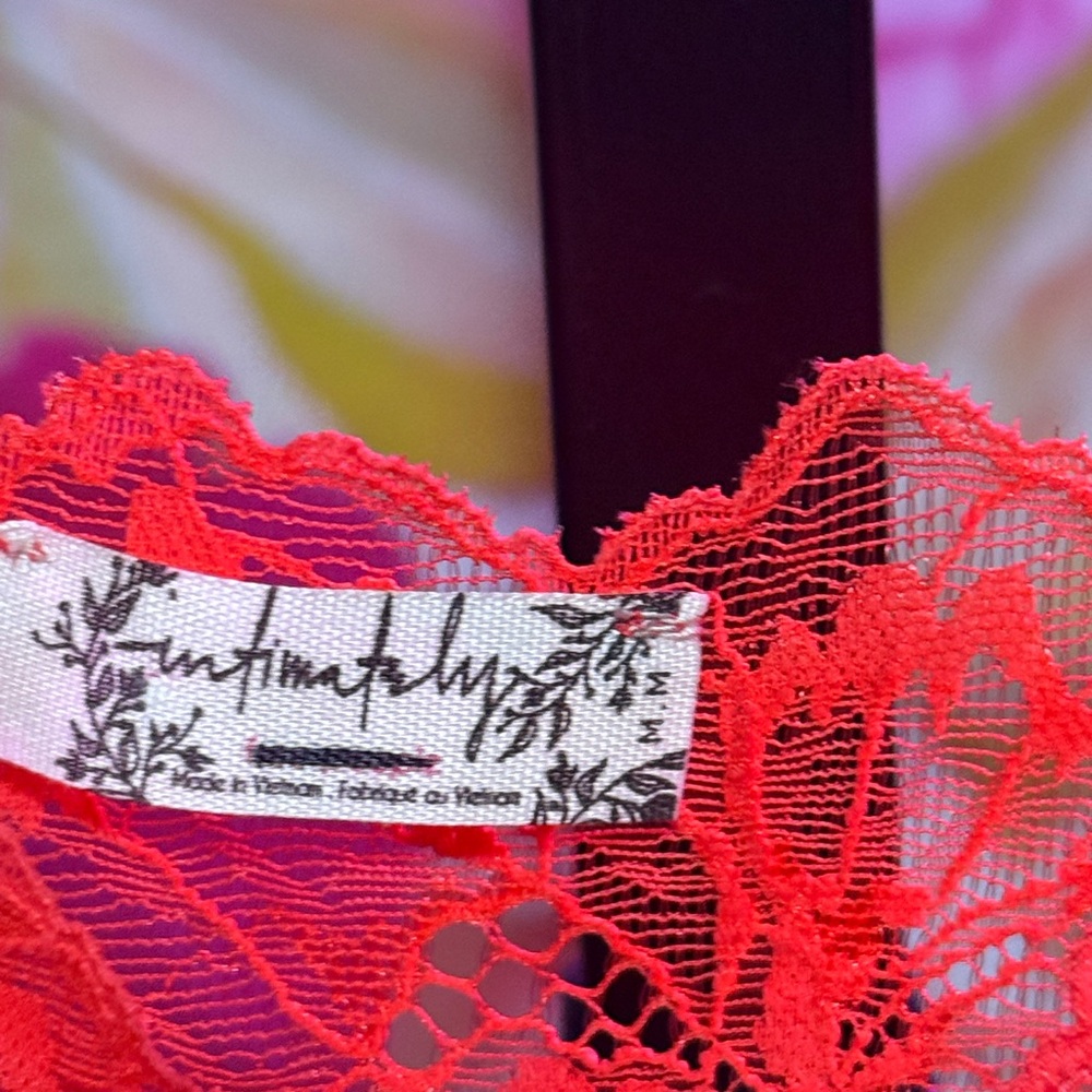 FP Intimately Red Lace Top - Picture 2 of 2